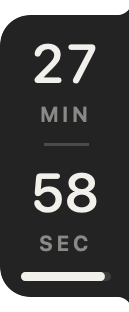 Native Interval folded into a compact edge timer showing 27 minutes 58 seconds